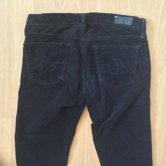 AG Adriano Goldschmied Super Skinny Legging pants  Black 27 R Velvet Corduroy - Picture 13 of 14